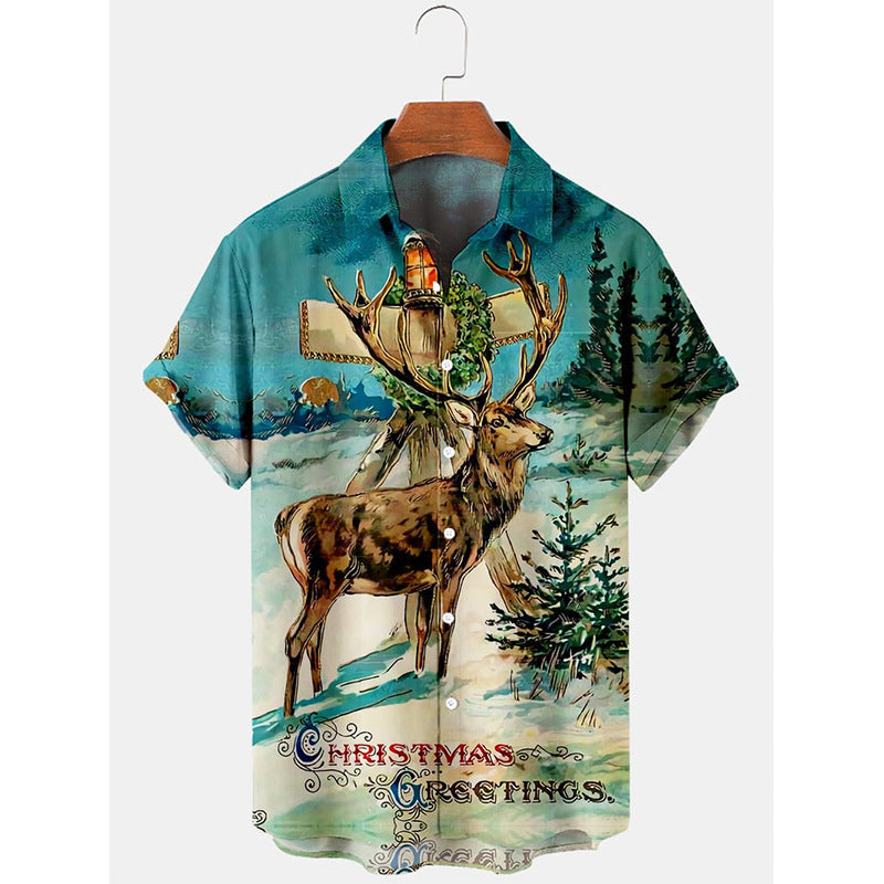 Festive Men's 3D Christmas Print Shirts – Holiday Spirit in Every Stitch!