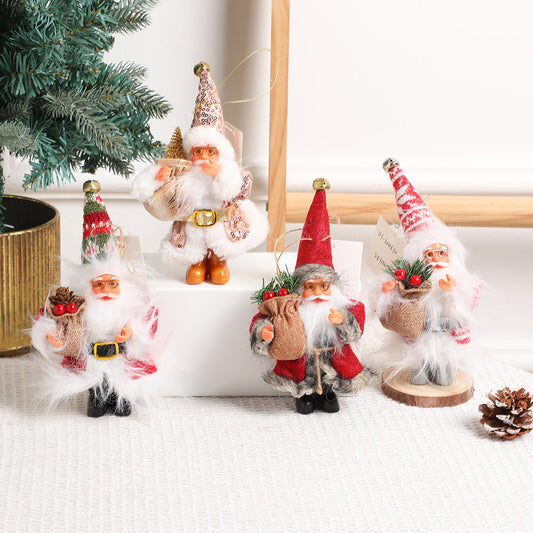 Mini Santa Claus Figurine Set - Vintage Christmas Standing Santa Decorations