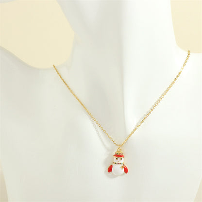 Festive Christmas Charm Necklace – Adorable Santa, Snowman, and Elk Designs for Holiday Cheer