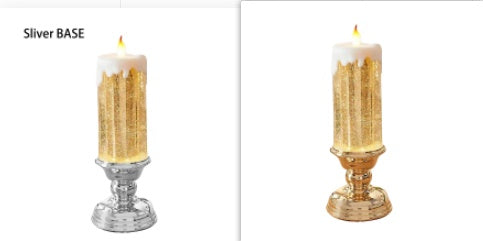 Enchanting Color-Changing LED Glitter Candle – Rechargeable & Waterproof Home Decor