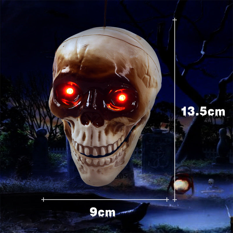 Animated Floating Skeleton Halloween Decoration – Realistic Skull Heads with Spooky Sound for Ultimate Fright!