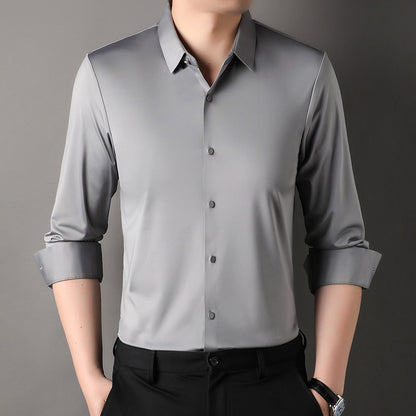 Premium Iron-Free Micro-Elastic Oxford Long Sleeve Shirt for Men