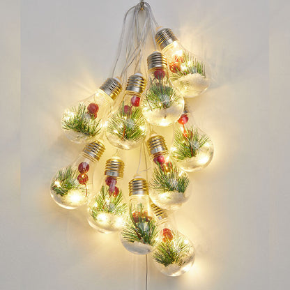 Festive Christmas Bulb String Lights – Outdoor Red Fruit Holiday Décor