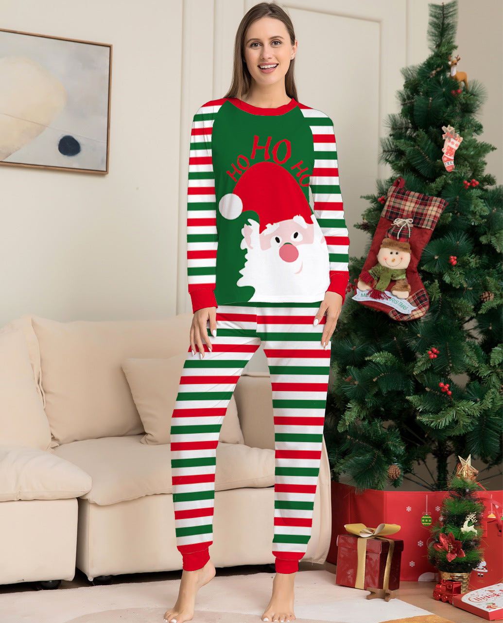 Festive Red Stripe Family Christmas Pajama Set – Cozy Matching Holiday Sleepwear