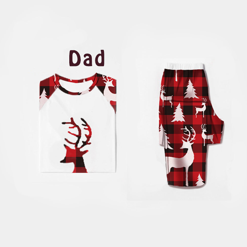 Cozy Christmas Deer Head Print Matching Family Pajamas - Perfect for Holiday Fun!