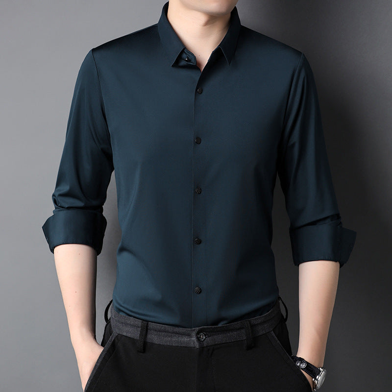 Premium Iron-Free Micro-Elastic Oxford Long Sleeve Shirt for Men