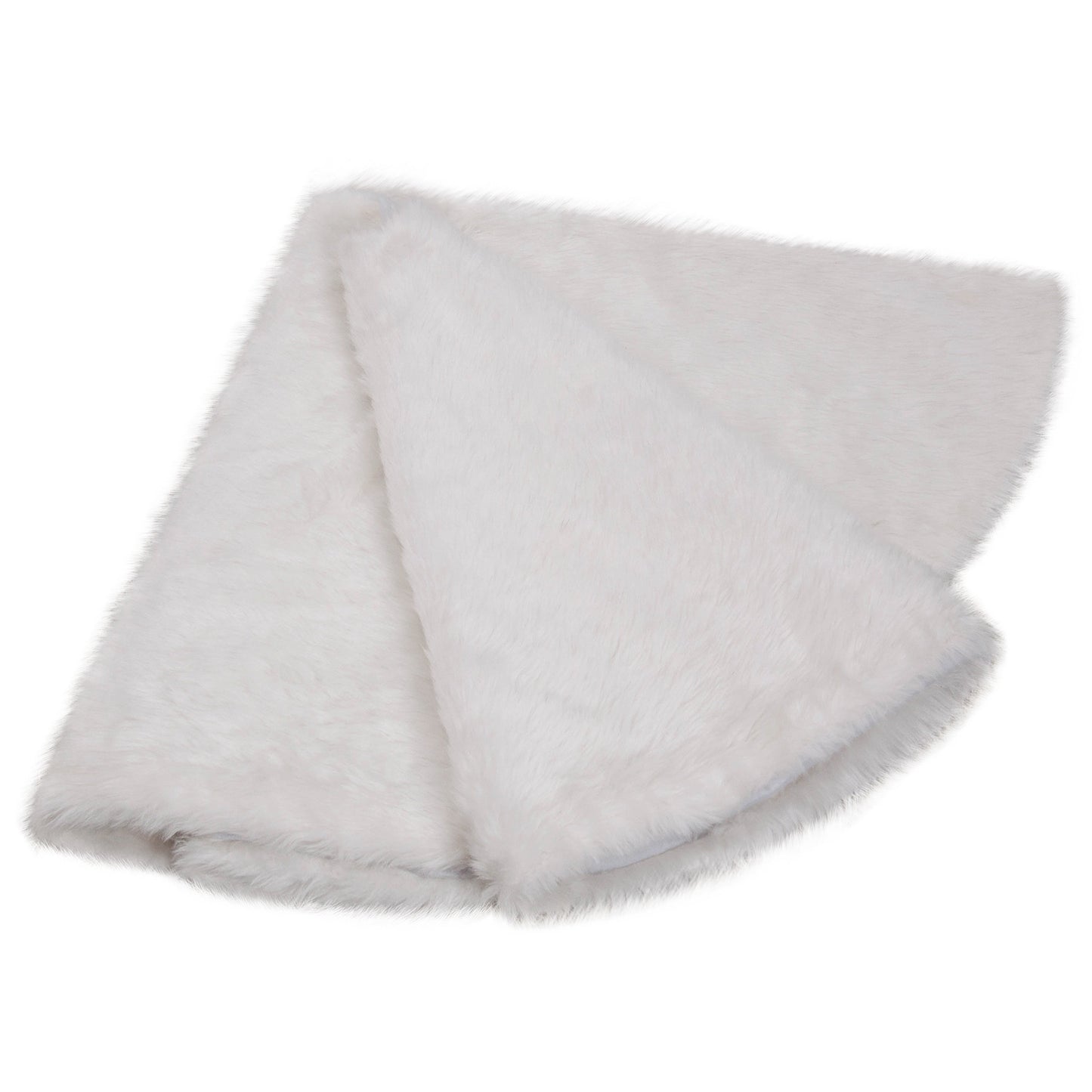 Elegant White Plush Christmas Tree Skirt – Soft, Luxurious, and Perfect for Holiday Decor!