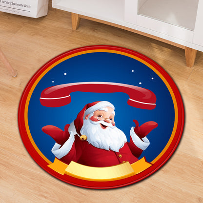 Festive Round Christmas Doormats – Non-Slip Holiday Floor Décor for Your Home