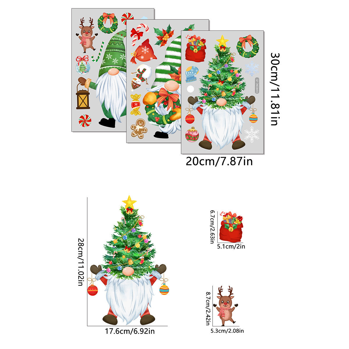 Festive Santa and Gnome Wall Stickers - Perfect for Holiday Décor!