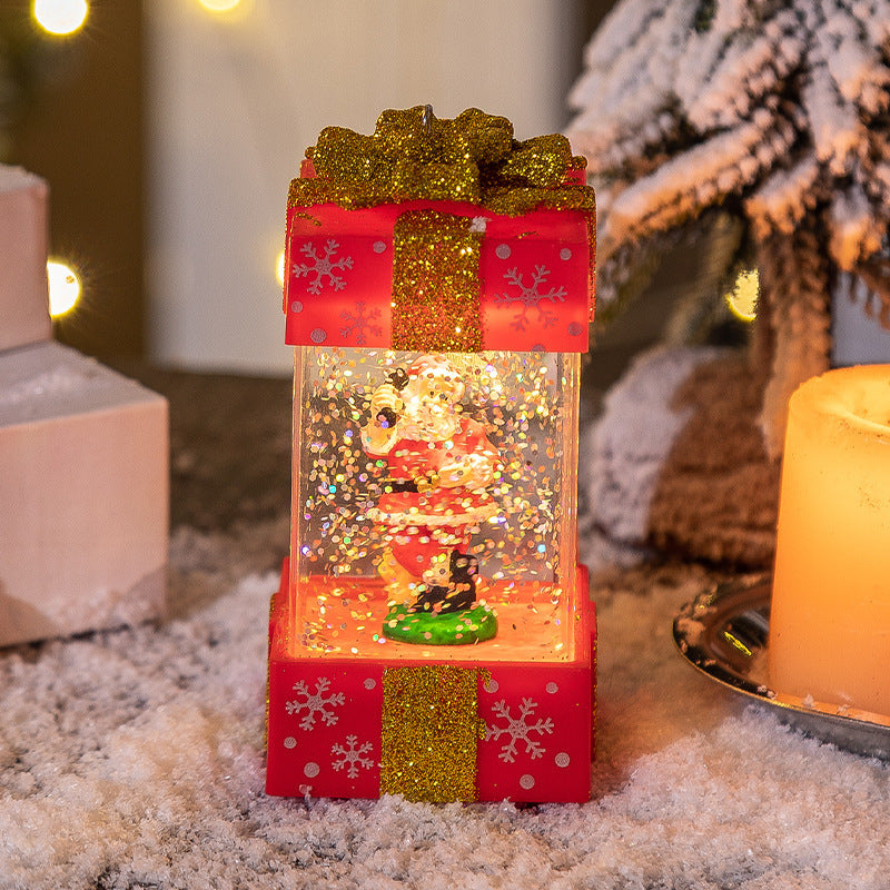 Christmas Gift Box Crystal Ball with LED Lights - Magical Holiday Decor for All Ages