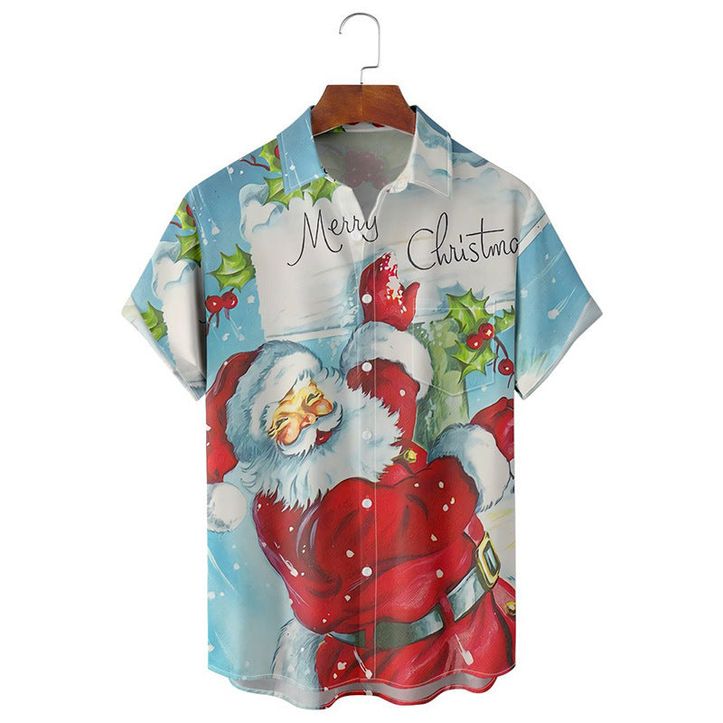 Festive Men's 3D Christmas Print Shirts – Holiday Spirit in Every Stitch!