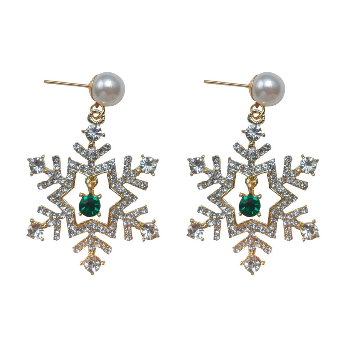 Elegant Christmas Snowflake Earrings - Sparkle This Festive Season!