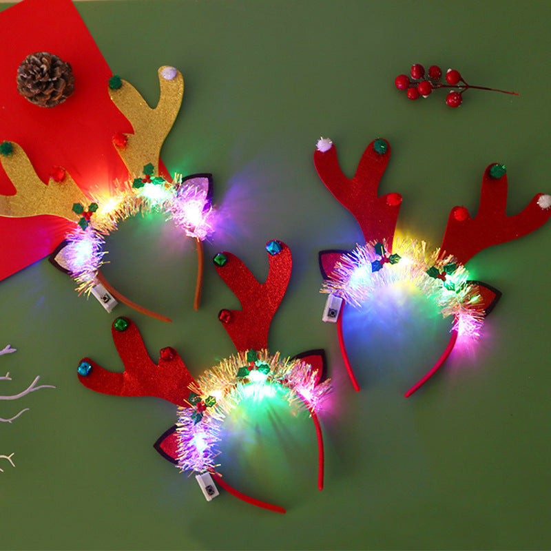 LED Christmas Hair Band | Festive Light-Up Headbands for Holiday Cheer - Reindeer, Candy Cane & Christmas Tree Styles