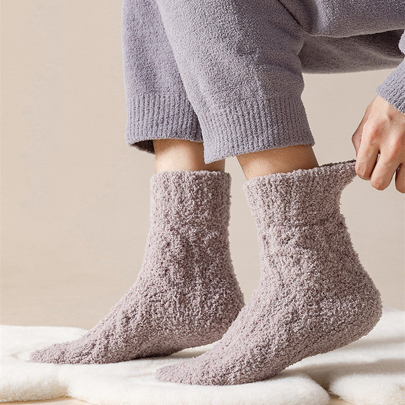 Winter Warm Fuzzy Coral Fleece Socks – Ultra-Soft & Cozy Home Socks