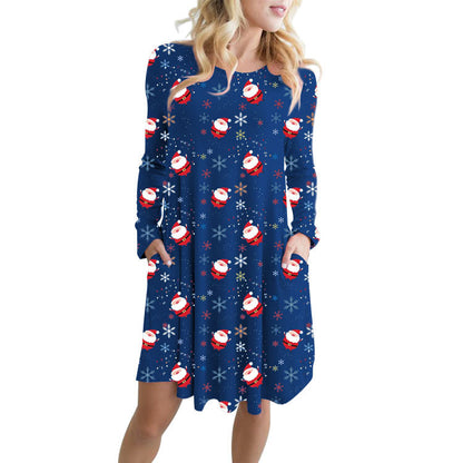 Festive Santa Swing Dress with Pockets – Holiday Fashion Made Fun