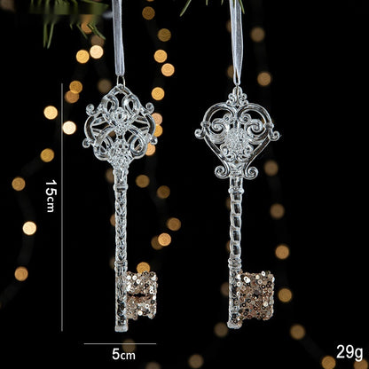 Sparkling Sequin Acrylic Christmas Ornaments – Set of Elegant Transparent Pendants