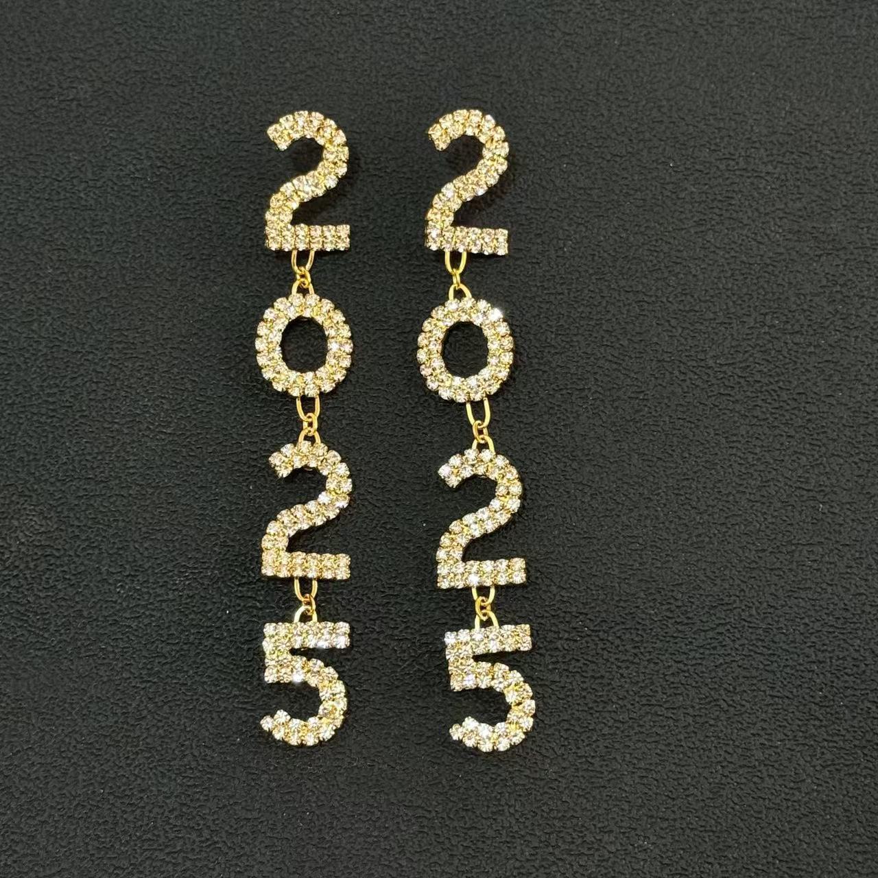 Celebrate 2025 in Style: Rhinestone Tassel Pendant Earrings