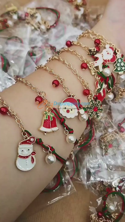 Christmas Charm Bracelet – Snowman, Santa, Tree & More Festive Charms