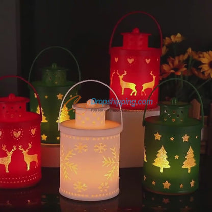 LED Christmas Lantern Set – Nordic Style Decorative Holiday Lights