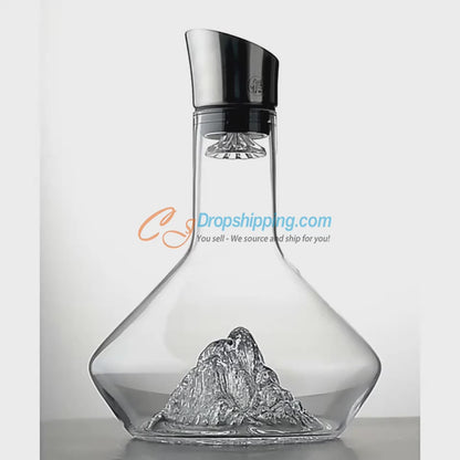 Iceberg Waterfall Crystal Wine Decanter – Lead-Free Quick Decanter for Enhanced Flavor