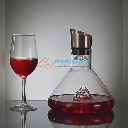 Iceberg Waterfall Crystal Wine Decanter – Lead-Free Quick Decanter for Enhanced Flavor